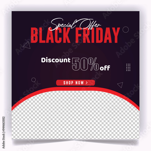 Black friday sale social media post banner or square instagram web banner template design template