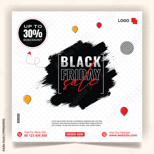 Black friday sale social media post banner or square instagram web banner template design template