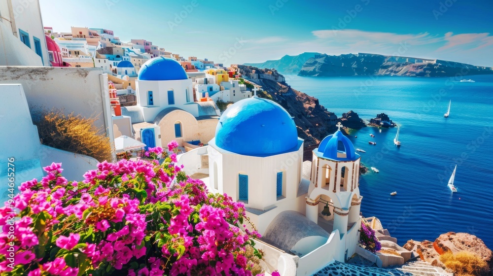 Obraz premium Beautiful landscape of Santorini