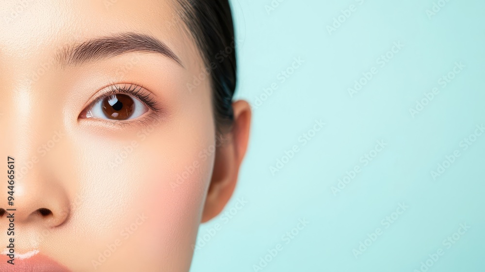 Detailed portrait of an Asian person with radiant, healthy skin, light reflecting softly off their perfectly smooth face, radiant skin, healthy complexion, beautiful skin Detailed portrait of an Asian person with radiant, healthy skin, light reflecting softly off their perfectly smooth face, radiant skin, healthy complexion, beautiful skin