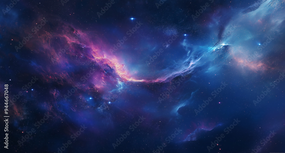 Fototapeta premium Cosmic Nebula Explosion in Deep Space