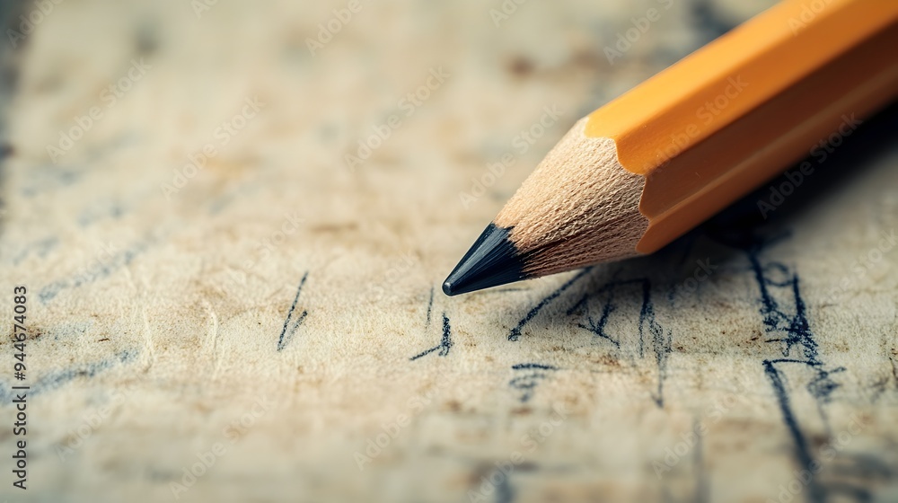 Classic Paper Icon with Pencil Sketched Lines Symbolizing Creativity in Documentation Classic Paper Icon with Pencil Sketched Lines Symbolizing Creativity in Documentation