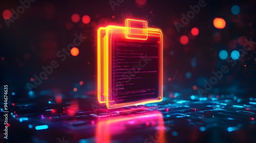 Stylish Document Icon with Paperclip Conveying Attachment and Additional Resources