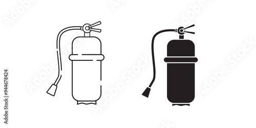 Fire extinguisher icon in flat style
