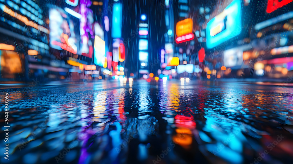 Rainy Night City Street Reflections Rainy Night City Street Reflections