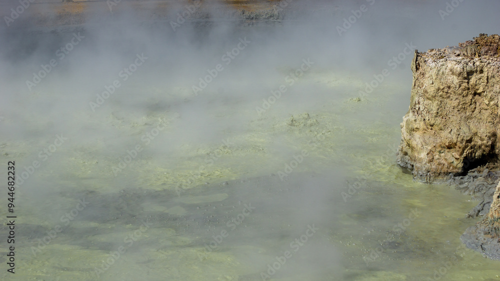 Sikidang Crater (kawah sikidang) full of smoke and sulfur, one of the famous tourist destinations in Wonosobo. Sikidang Crater (kawah sikidang) full of smoke and sulfur, one of the famous tourist destinations in Wonosobo.