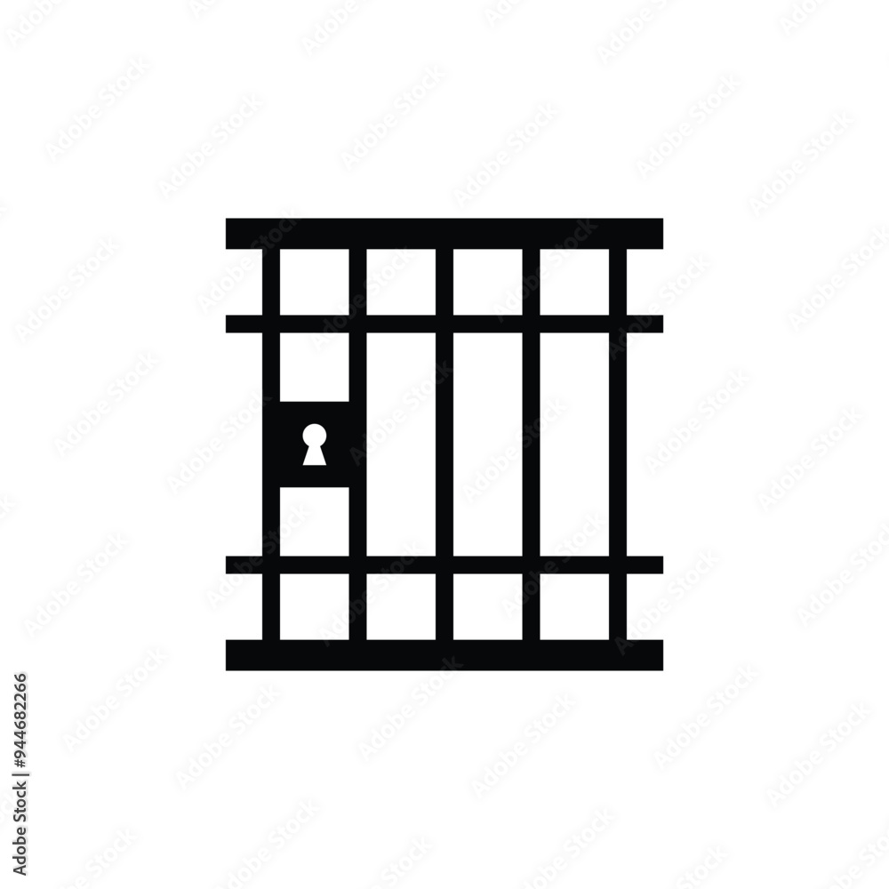 Jail, prison icon isolated on white background. Vector illustration. Jail, prison icon isolated on white background. Vector illustration.