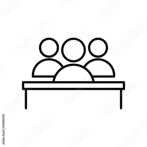 Jury group committee line icon, People jury icon isolated on white background. Vector illustration.