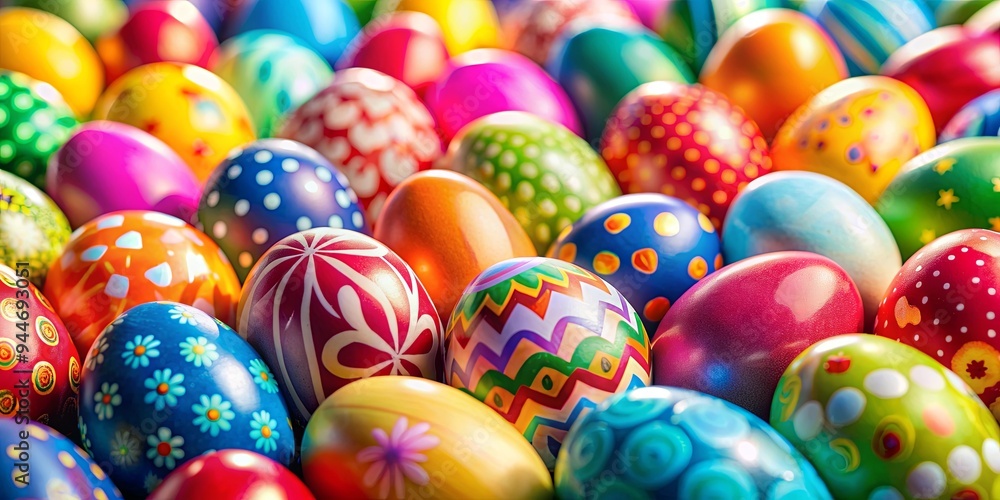 A close-up of colorful Easter eggs hidden in the background of a photo , Easter, eggs, pastel, holiday, spring A close-up of colorful Easter eggs hidden in the background of a photo , Easter, eggs, pastel, holiday, spring