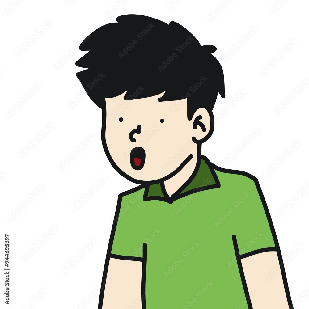cartoon worried man with white background cartoon worried man with white background