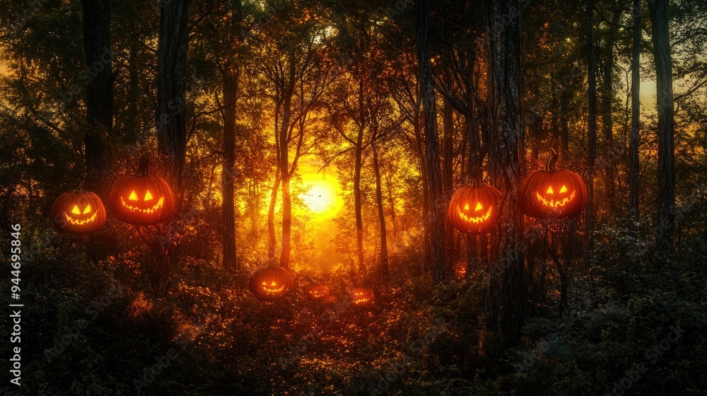 A house of halloween scene with a horror atmosphere A house of halloween scene with a horror atmosphere