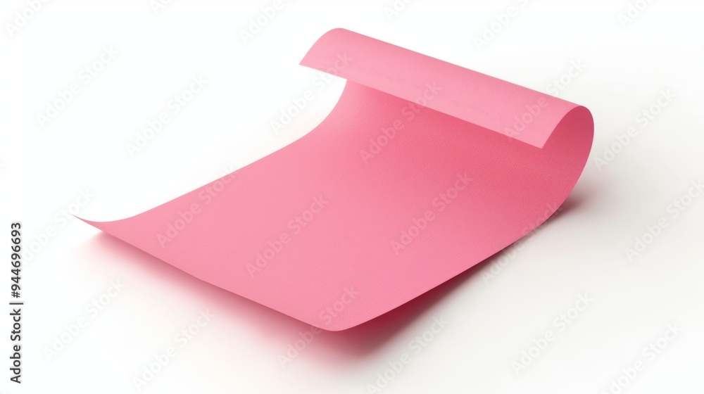 Note paper, pink color, isolated on white background, generative ai Note paper, pink color, isolated on white background, generative ai