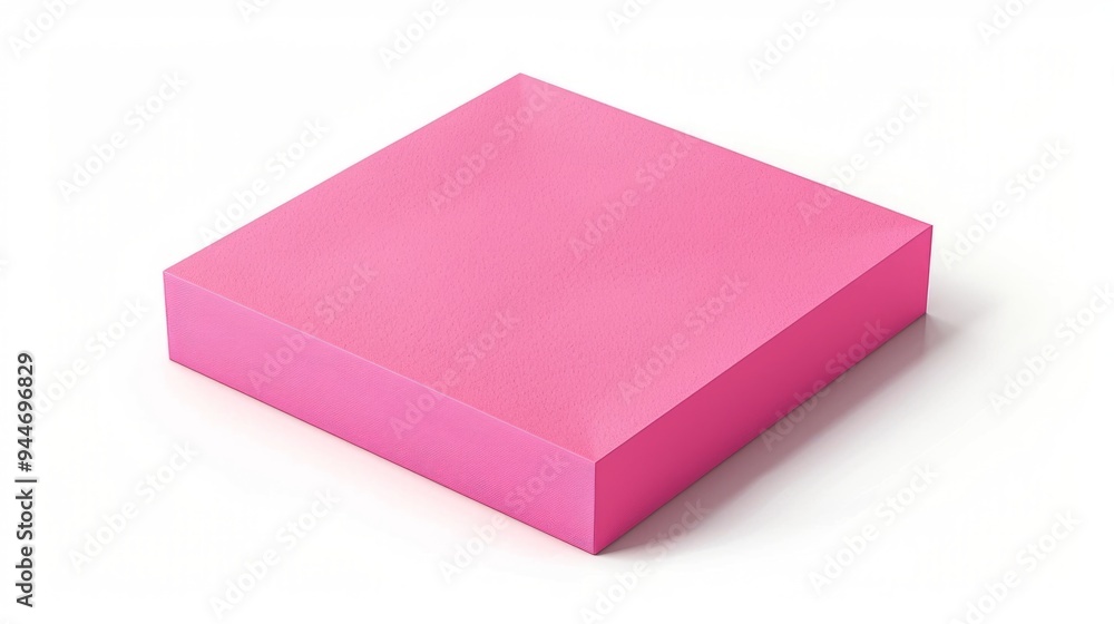 Note paper, pink color, isolated on white background, generative ai Note paper, pink color, isolated on white background, generative ai