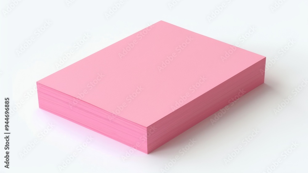 Note paper, pink color, isolated on white background, generative ai Note paper, pink color, isolated on white background, generative ai