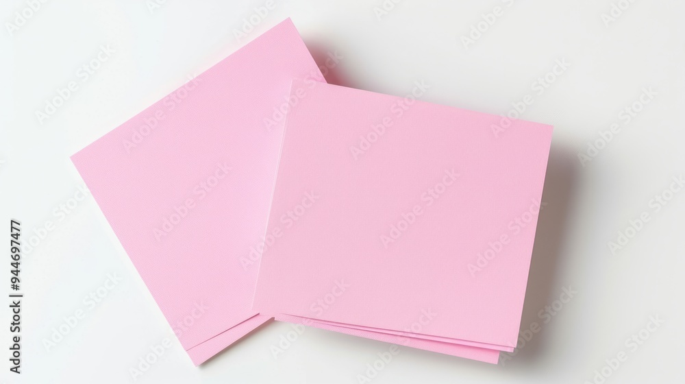 Note paper, pink color, isolated on white background, generative ai Note paper, pink color, isolated on white background, generative ai