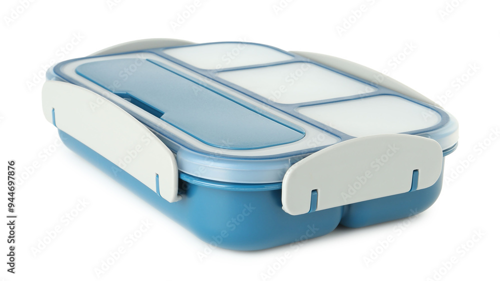 One plastic lunch box isolated on white One plastic lunch box isolated on white