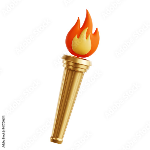 3D Isometric Olympic Torch Illustration Icon