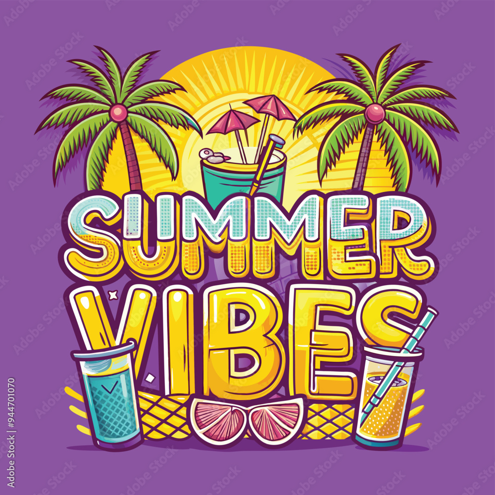 Obraz premium Summer Vibes t-shirt design 
