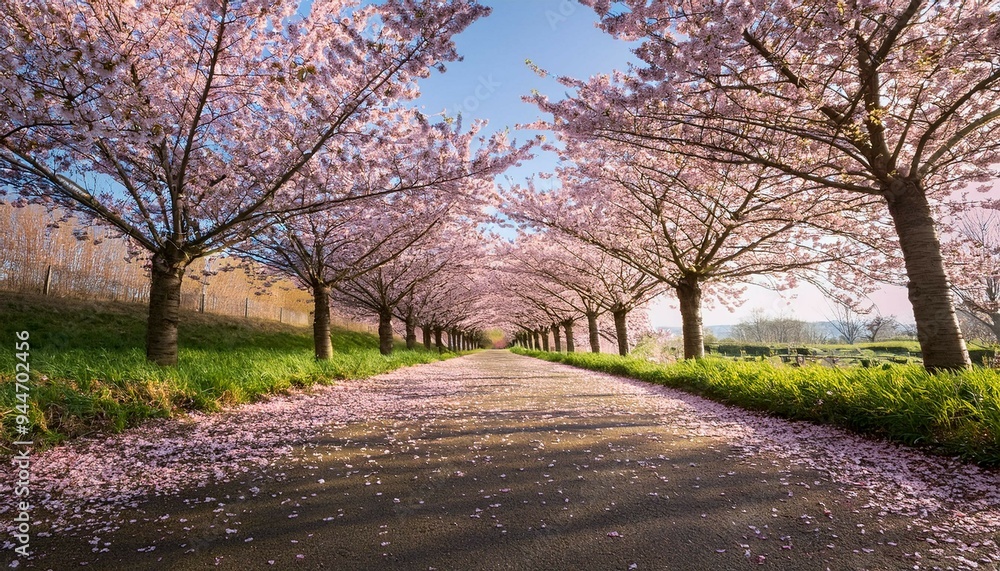 Beautiful cherry trees landscape in the Park Beautiful cherry trees landscape in the Park