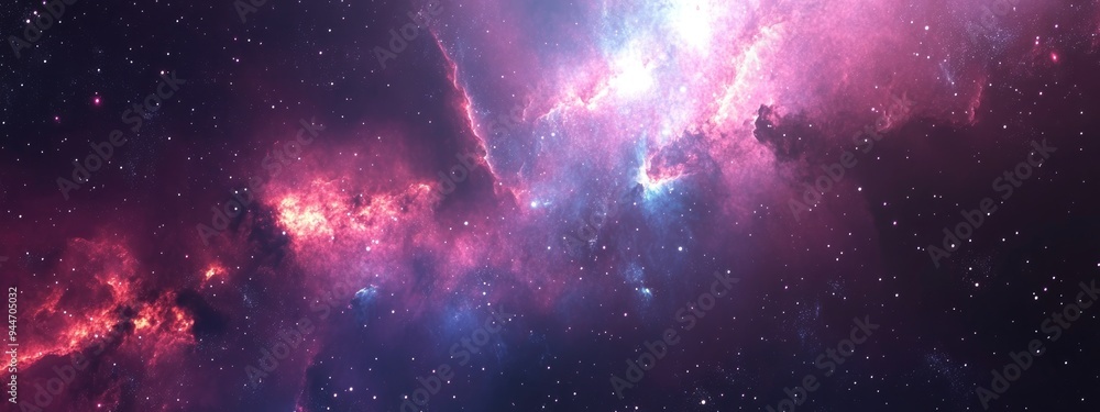 Fototapeta premium Beautiful galaxy and nebula in a 3D cartoon rendering