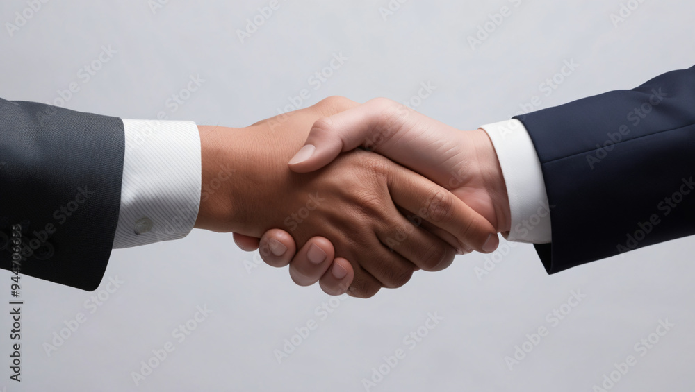 Businesspeople making handshake at conference Businesspeople making handshake at conference