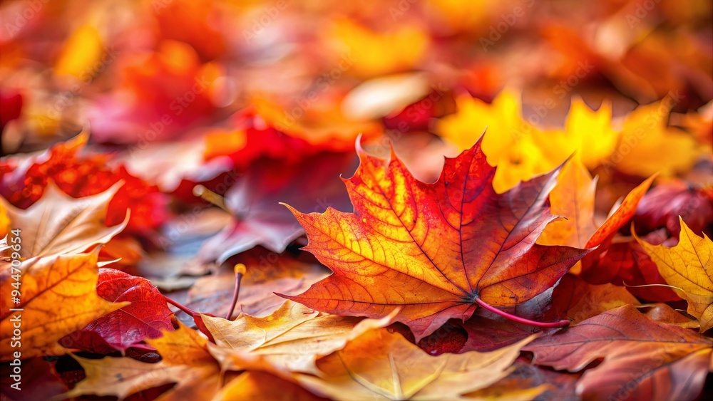 Close-up photo of vibrant fallen autumn leaves in red, orange, and yellow colors , autumn, season, foliage, nature, vibrant Close-up photo of vibrant fallen autumn leaves in red, orange, and yellow colors , autumn, season, foliage, nature, vibrant