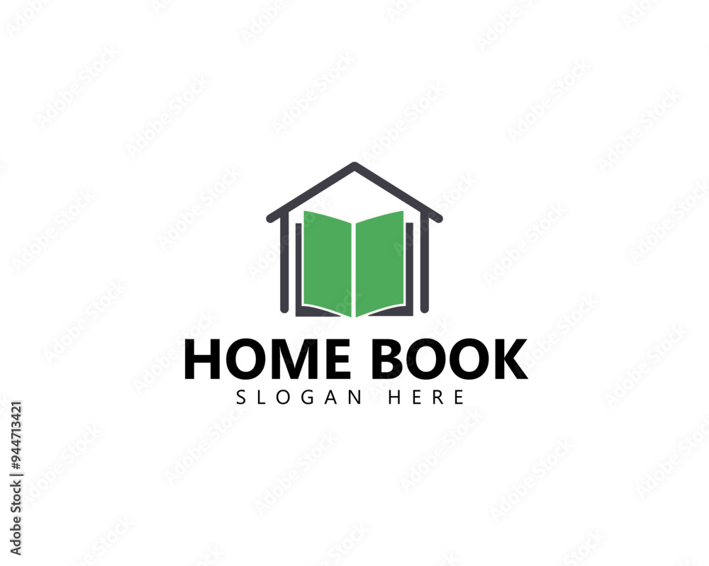 Home book logo template. This design suitable for student, library and education. Home book logo template. This design suitable for student, library and education.