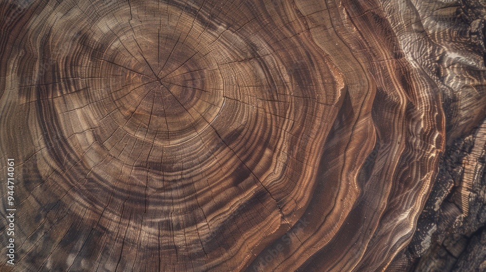 Fototapeta premium Warm brown cut wood texture. Detailed texture