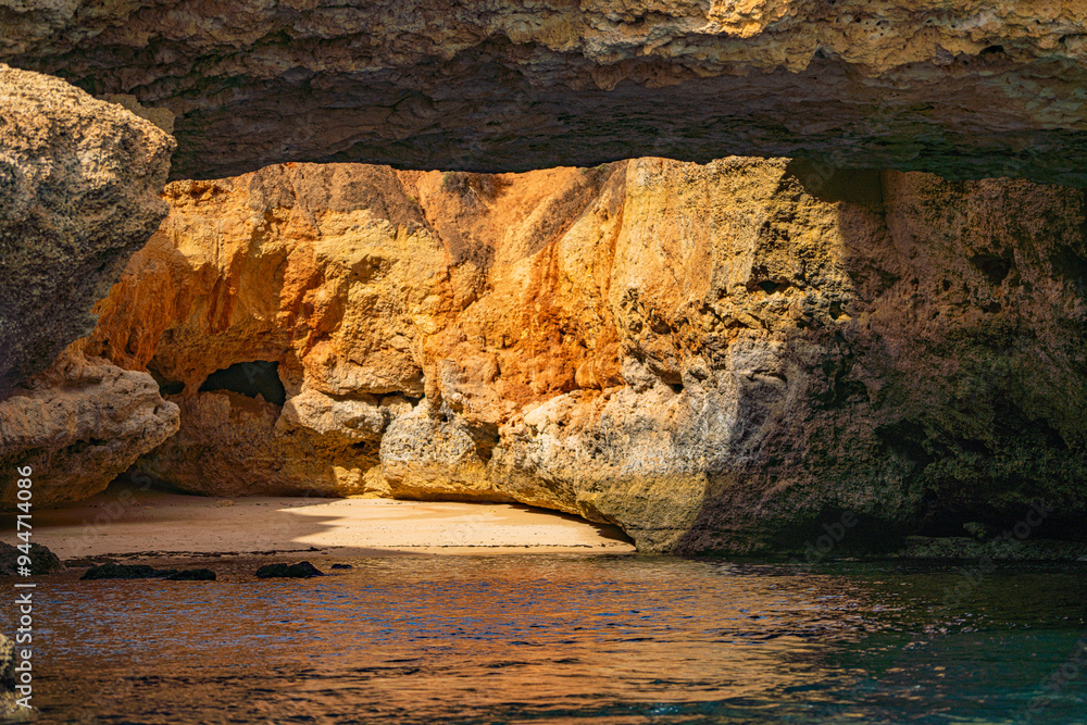 The cliffs and rocks at the coast of Algarve, Portugal. The cliffs and rocks at the coast of Algarve, Portugal.