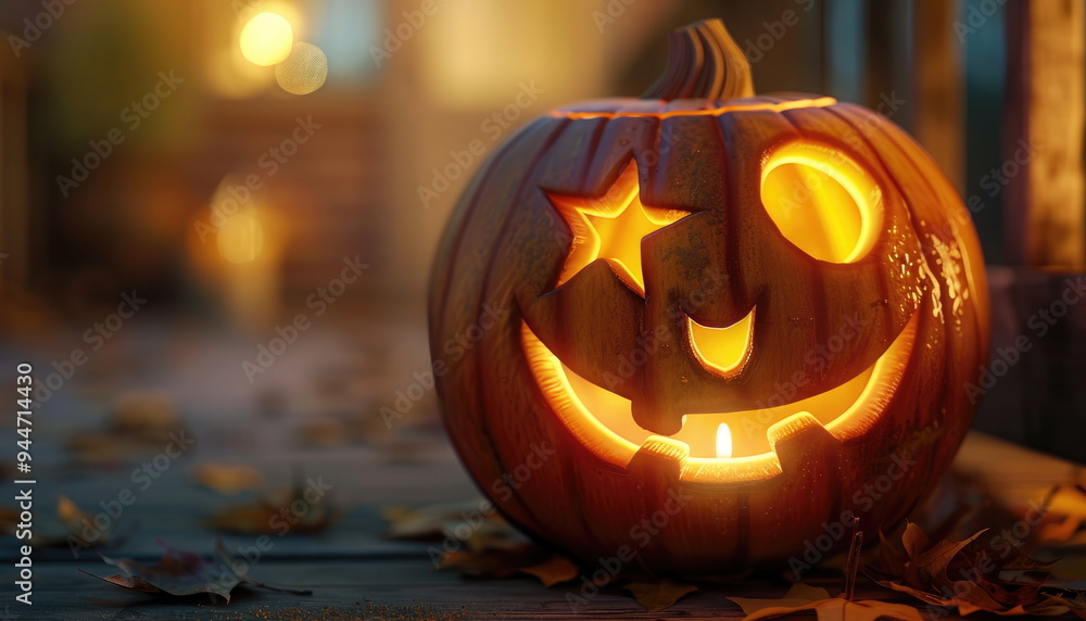 Smiling Jack-o'-Lantern with Star Smiling Jack-o'-Lantern with Star