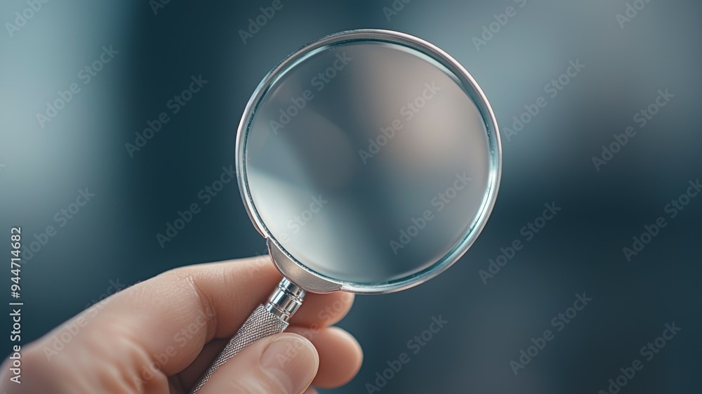 A hand holding a magnifying glass A hand holding a magnifying glass