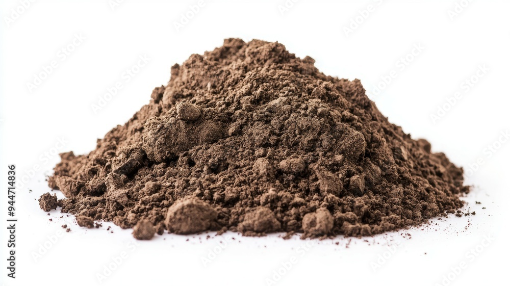 A pile of dirt with a few rocks in it A pile of dirt with a few rocks in it