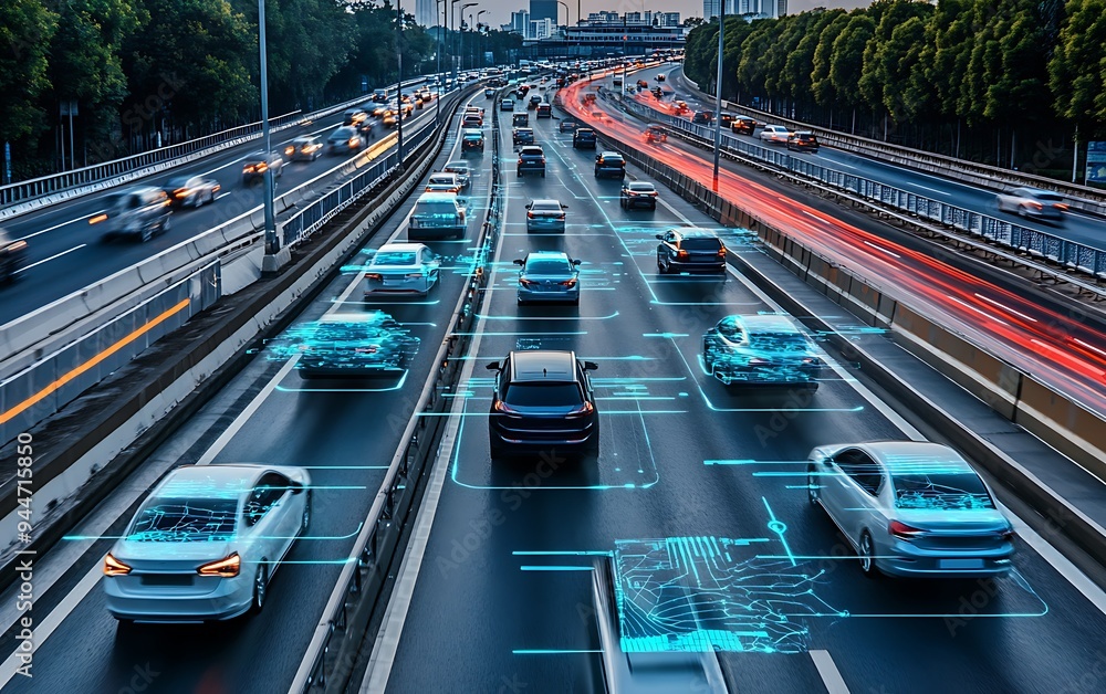 AI Neural Network Managing Autonomous Vehicles on a Busy Highway with Digital Communication AI Neural Network Managing Autonomous Vehicles on a Busy Highway with Digital Communication
