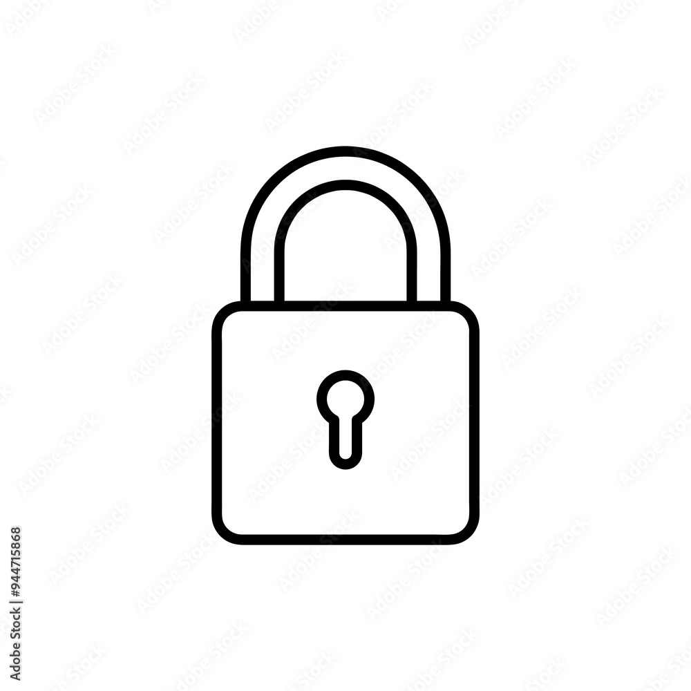 lock. - Vector icon vector flat linear illustration for web and app on white background..eps lock. - Vector icon vector flat linear illustration for web and app on white background..eps