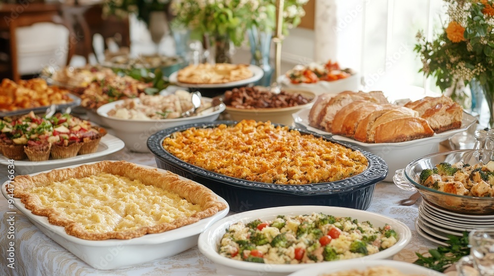 Fototapeta premium buffet table at a family reunion.