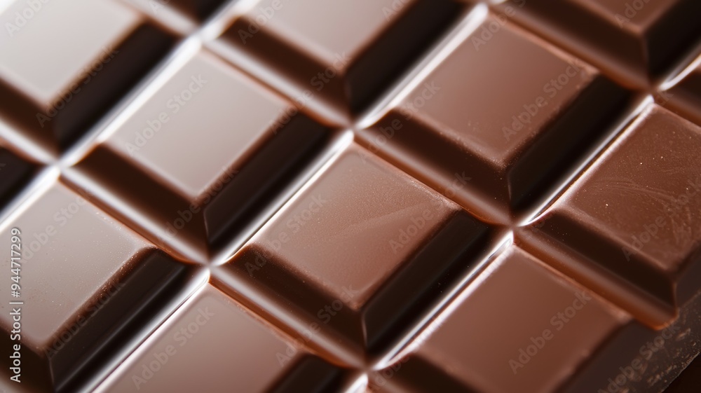 A close up of a chocolate bar with a dark brown color A close up of a chocolate bar with a dark brown color