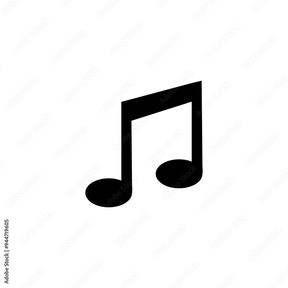 Vector Music note vector icon, simple flat black illustration for web and app on white background..eps Vector Music note vector icon, simple flat black illustration for web and app on white background..eps