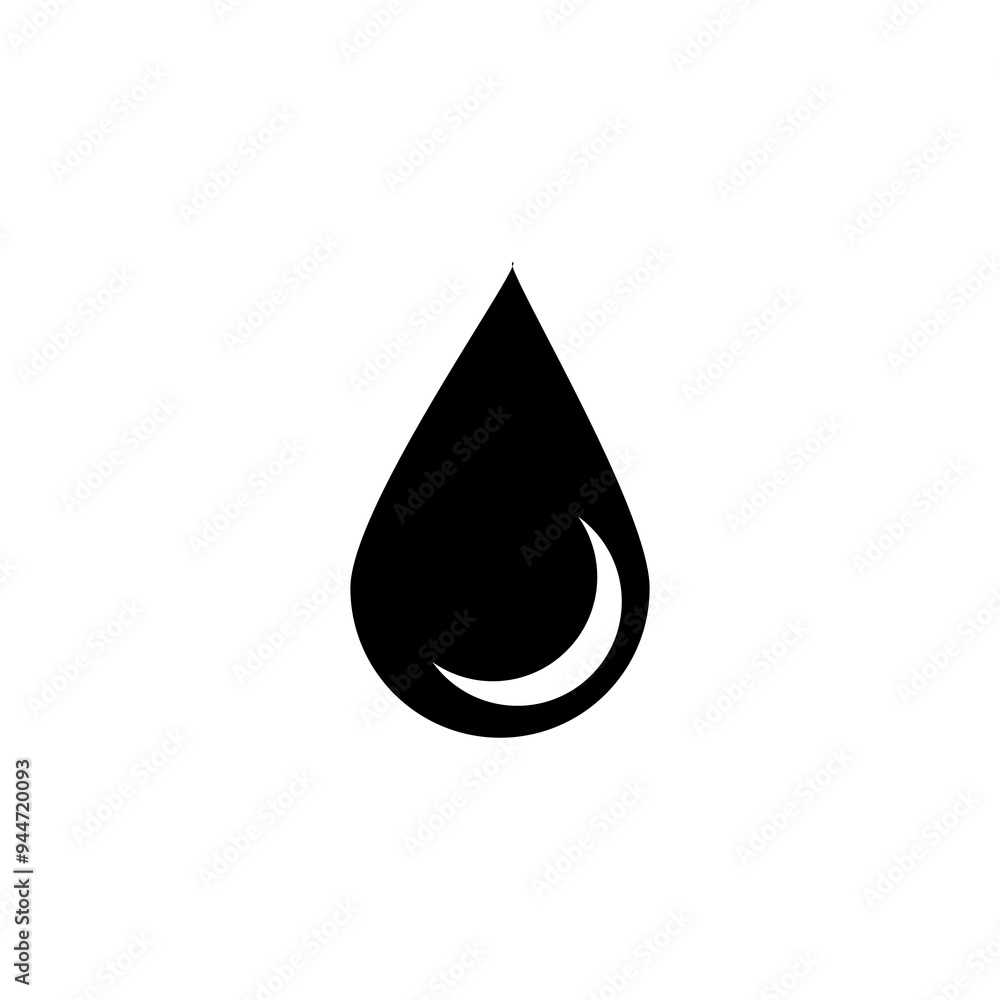 Water drop vector flat black simple illustration for web and app on white background..eps Water drop vector flat black simple illustration for web and app on white background..eps