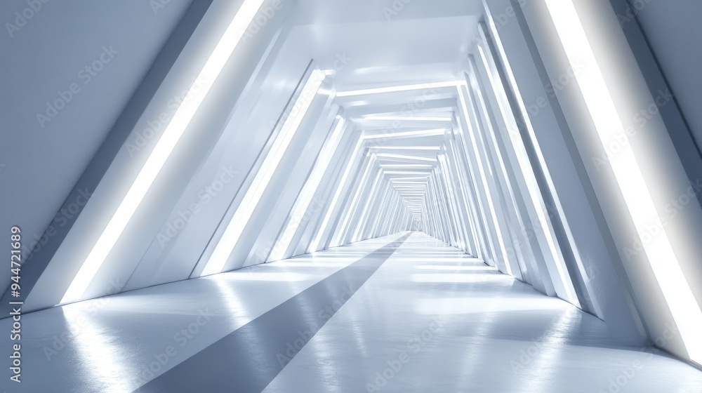 Abstract white architectural backdrop featuring neon illumination Night perspective highlighted by backlighting 3D rendering and illustration Abstract white architectural backdrop featuring neon illumination Night perspective highlighted by backlighting 3D rendering and illustration