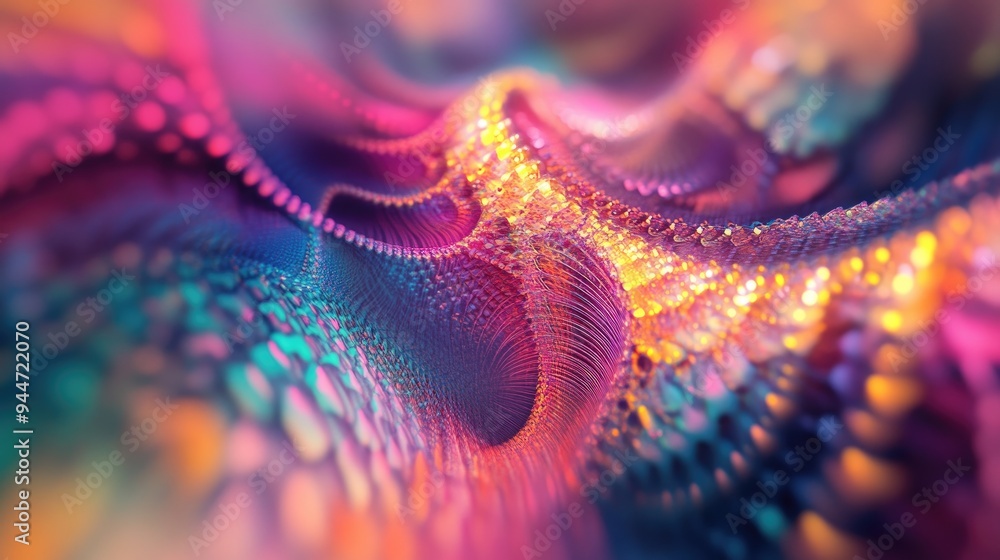 3D rendering of an abstract vibrant fractal light backdrop 3D rendering of an abstract vibrant fractal light backdrop