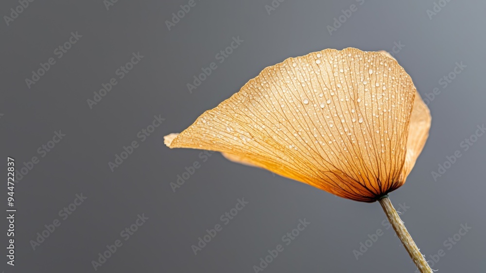 A leaf is shown with water droplets on it A leaf is shown with water droplets on it