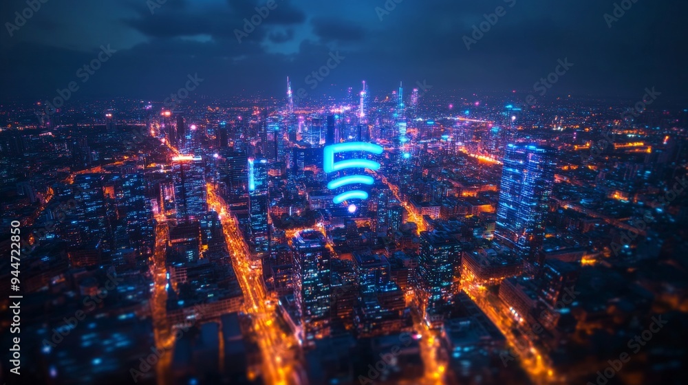 Fototapeta premium next-generation communication network powered by 5G technology.