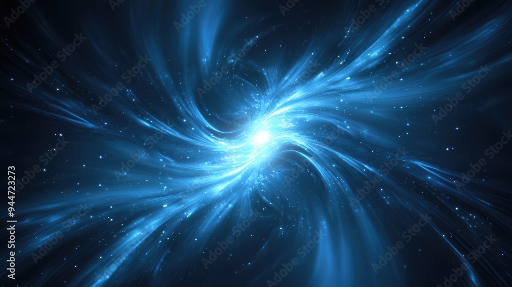 Abstract blue background featuring a fractal star explosion with gloss and dynamic lines Abstract blue background featuring a fractal star explosion with gloss and dynamic lines