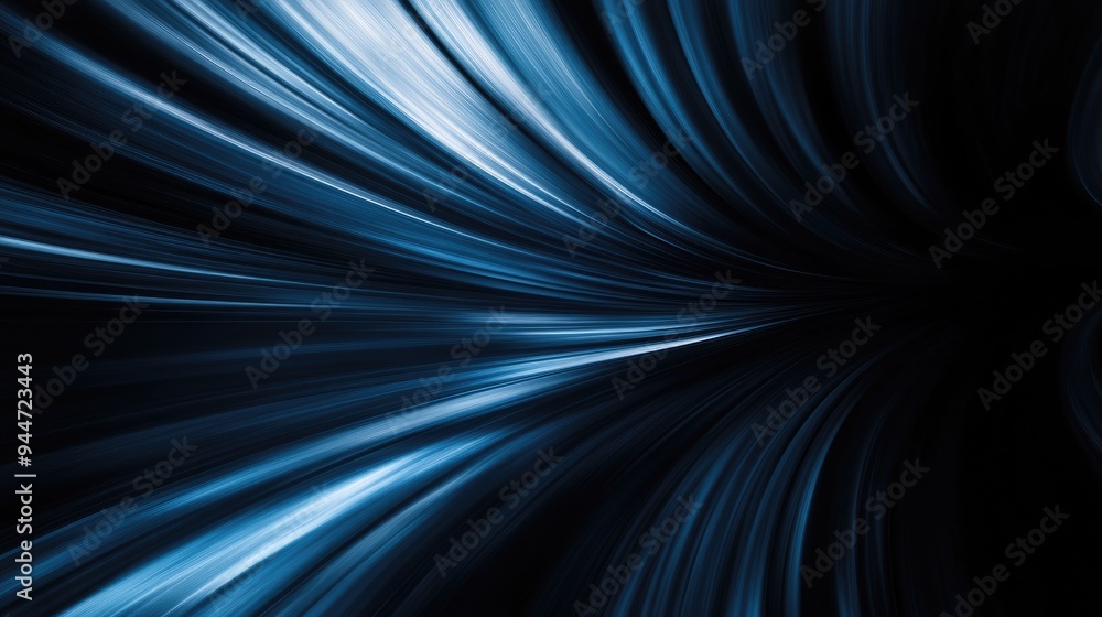 Abstract blurred radial zoom effect in shades of dark blue and light blue on a black backdrop featuring diverging and converging lines for a dynamic visual experience Abstract blurred radial zoom effect in shades of dark blue and light blue on a black backdrop featuring diverging and converging lines for a dynamic visual experience