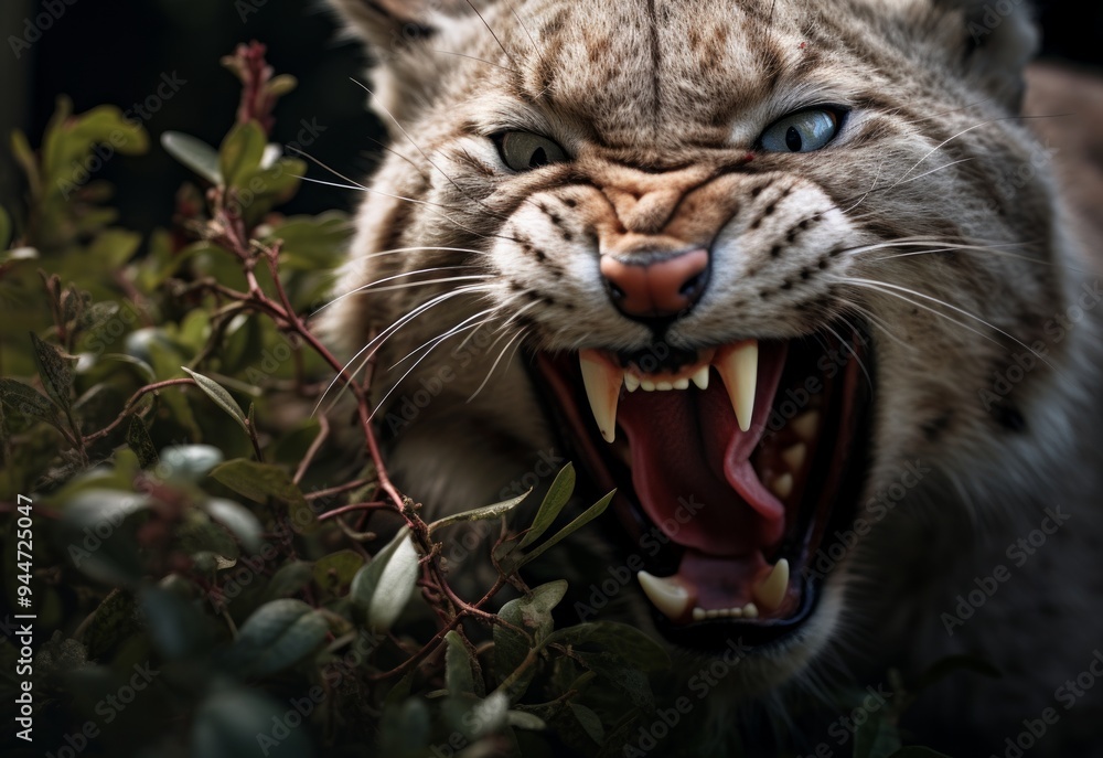 Fototapeta premium Whispering Wilds The Lynx’s Silent Roar