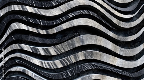 Unique zebra-inspired texture pattern in black, white, and gray tones. Seamless repeating design for various design applications. Animal and wildlife concept.