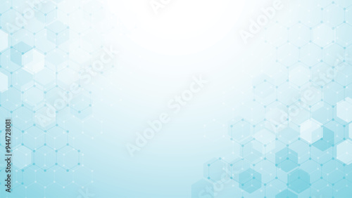 Abstract medical background with hexagon pattern. Template design with concept and idea for healthcare technology, innovation medicine, health, science and research.