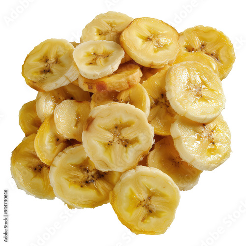 healthy snack option of dried banana chips for a quick bite or ingredient photo