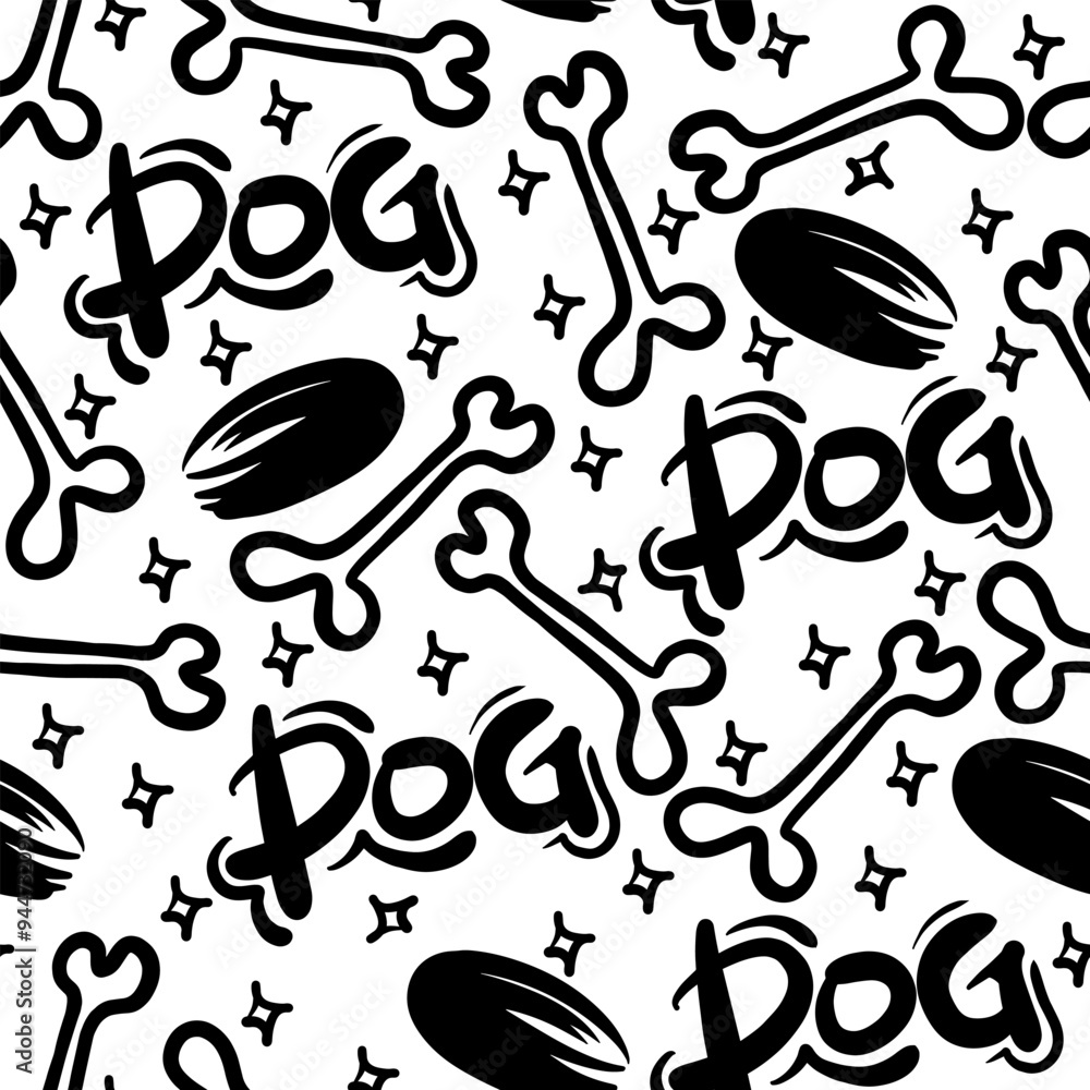 Dog Bone vector dog paw doodle Seamless pattern. Packaging paper design, pet food accessories package. Dog Bone vector dog paw doodle Seamless pattern. Packaging paper design, pet food accessories package.
