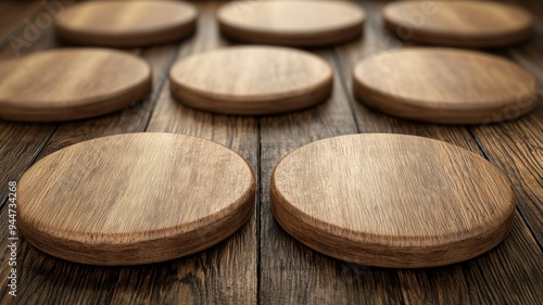 A wooden circle is shown on a wooden surface